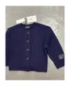 We11 Done Logo Knit Cardigan In Blue