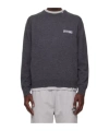 We11 Done Black Logo Knit Pullover Sweater In Green