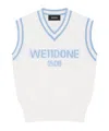 We11 Done Logo Knit Vest In White