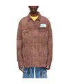 We11 Done Red Denim Jacket In Brown