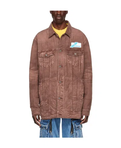 WE11 DONE LOGO LAPEL DENIM COAT