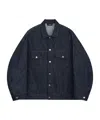 We11 Done Logo Logo Denim Jacket In Black