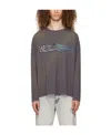 We11 Done Gray Faded Long Sleeve T-shirt In Black