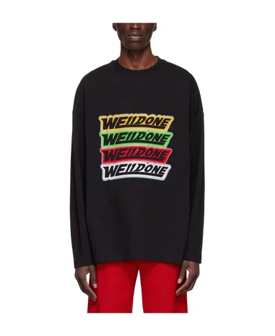We11 Done Logo Long-sleeved T-shirt In Black