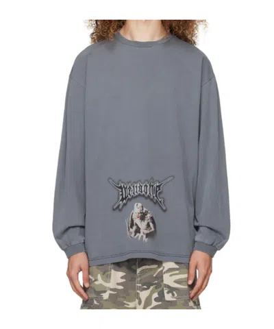 We11 Done Logo Long-sleeved T-shirt In Gray