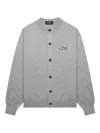 We11 Done Logo-patch Button Cardigan In Gray