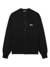 We11 Done Logo-patch Button Cardigan In Black