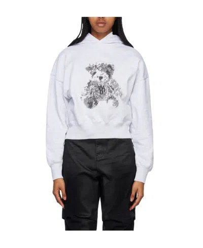 We11 Done Logo-patch Cotton Hoodie In White