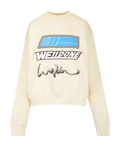 WE11 DONE WE11DONE LOGO PRINTED CREWNECK SWEATSHIRT