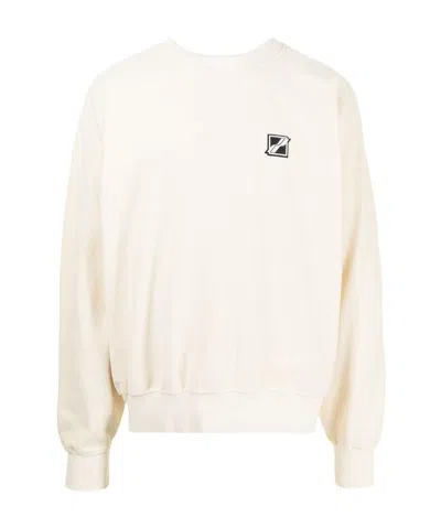We11 Done Logo-patch Sweatshirt In White