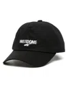 We11 Done Logo-print Cotton Baseball Cap In Black