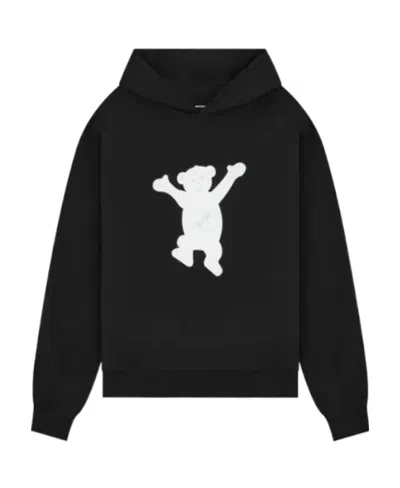 We11 Done Logo Print Cotton Hoodie In Black