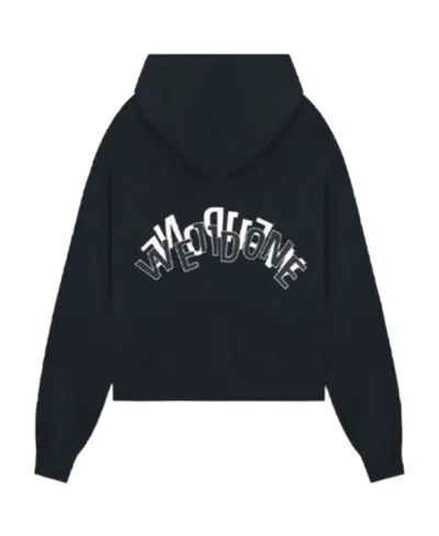 We11 Done Logo-print Cotton Hoodie In Black