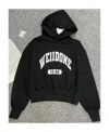 We11 Done Logo Print Cotton Hoodie In Black