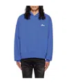 We11 Done Logo-print Cotton Hoodie In Blue