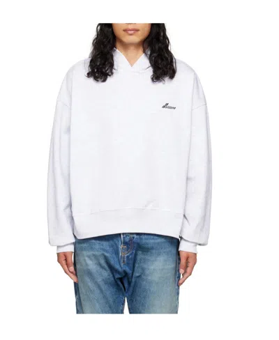We11 Done Logo-print Cotton Hoodie In White