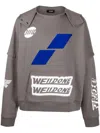 We11 Done Logo-print Cotton Jumper In Grey