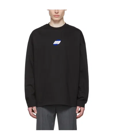 We11 Done Logo-print Cotton Sweater In Black