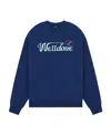We11 Done Logo-print Cotton Sweatshirt In Blue