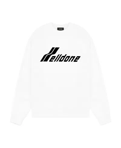 We11 Done Logo-print Cotton Sweatshirt In White