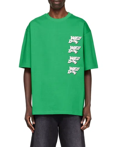 We11 Done Logo-print Cotton T-shirt In Green