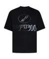 We11 Done Destroyed Reverse Logo Cotton T-shirt In Black