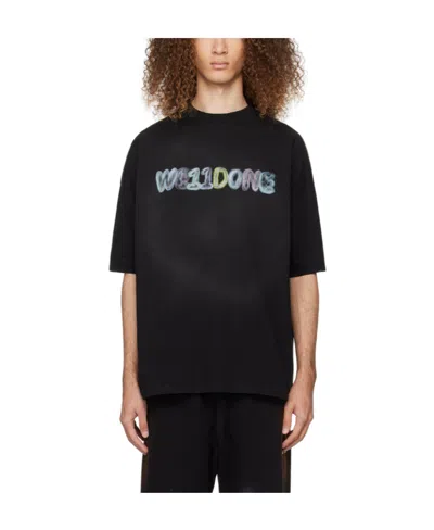 We11 Done Logo-print Cotton T-shirt In Black