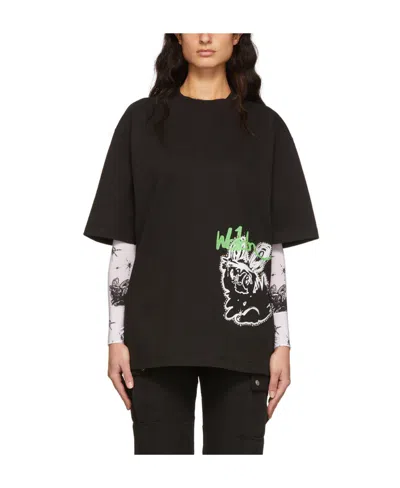 We11 Done Logo-print Cotton T-shirt In Black