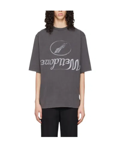 We11 Done Logo-print Cotton T-shirt In Gray