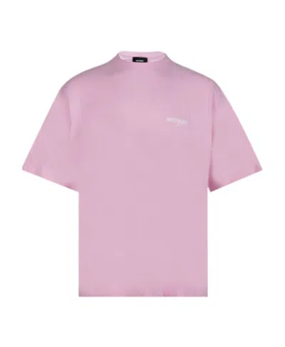 We11 Done Logo-print Cotton T-shirt In Pink