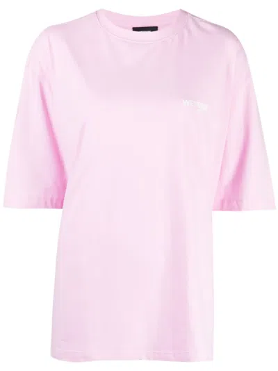 We11 Done Logo-print Cotton T-shirt In Rosa