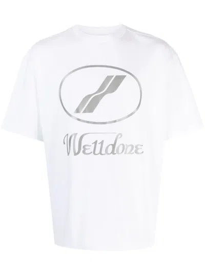 We11 Done Logo-print Cotton T-shirt In White