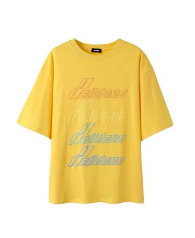 We11 Done Logo-print Cotton T-shirt In Yellow