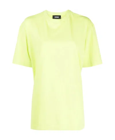 We11 Done Logo-print Cotton T-shirt In Yellow