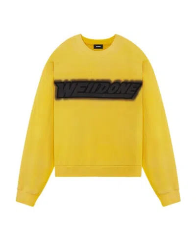 We11 Done Logo-print Crew Neck Sweatshirt In Yellow