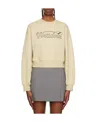 We11 Done Logo-print Cropped Sweatshirt In Nude