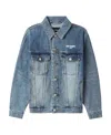 We11 Done Logo-print Denim Jacket In Blue