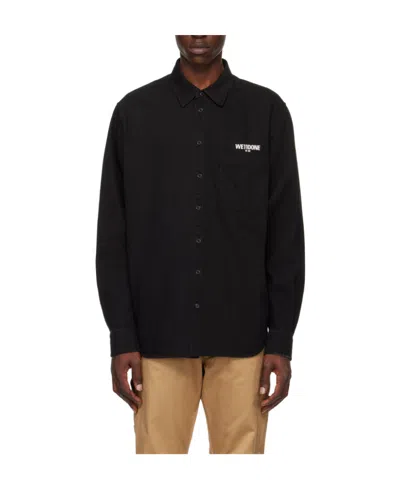 We11 Done Logo-print Denim Shirt In Black