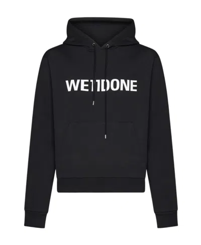 We11 Done Logo-print Detail Hoodie In Black