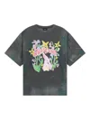 We11 Done Logo-print Floral T-shirt In Gray