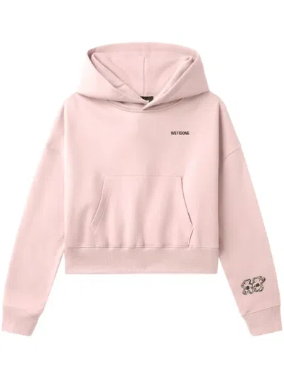 We11 Done Logo-print Hoodie In Pink