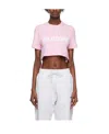 We11 Done Logo-print Jersey Cropped T-shirt In White