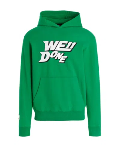 We11 Done Logo-print Oversized Hoodie In Green