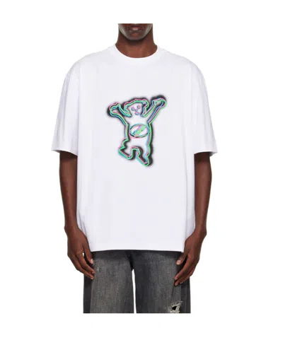 We11 Done Logo Print Oversized T-shirt In White