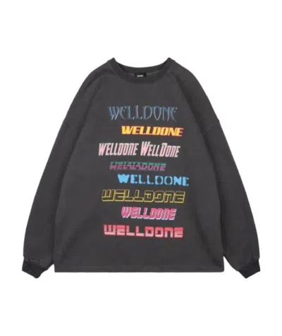 We11 Done Logo-print Rib-trimmed Sweatshirt In Black
