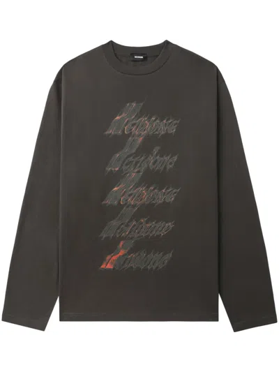 We11 Done Logo-print Sweatshirt In Grey
