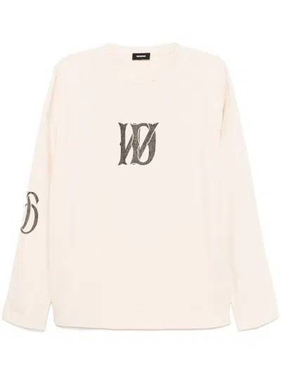 We11 Done Logo Print T-shirt In 中性色