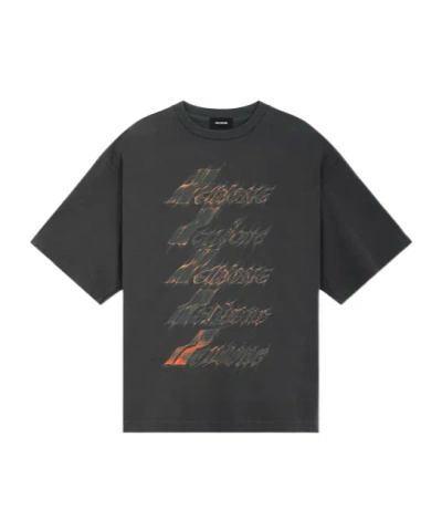 We11 Done Logo Print T-shirt In Charcoal