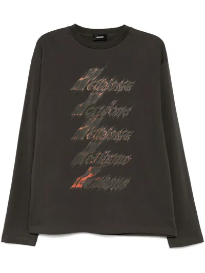 We11 Done Logo Print T-shirt In Grey