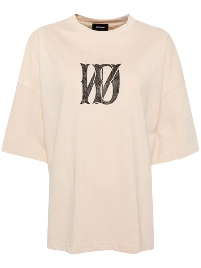 We11 Done Logo-print T-shirt In Neutrals